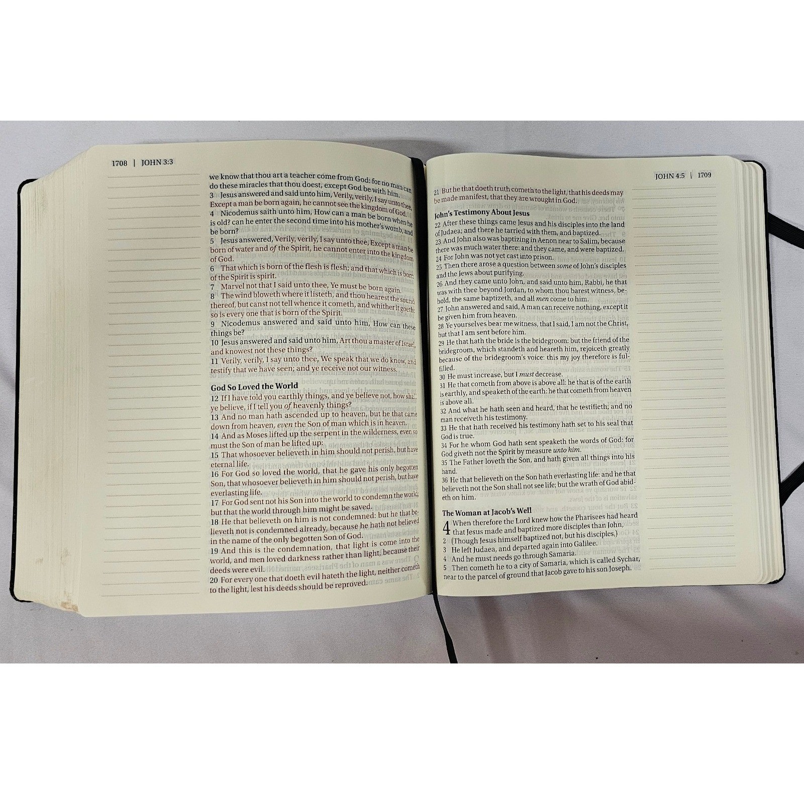 Thomas Nelson KJV Journal the Word Bible Large Print Black Hardcover Red Letter