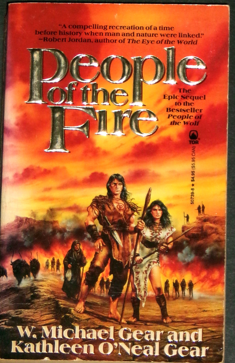 People of the Fire by W. Michael Gear and Kathleen O’Neal Gear, 1991, 1st, NF-