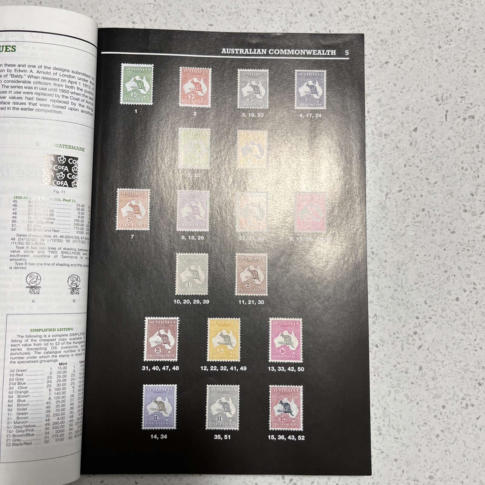 The Australian Stamp Catalogue 30th Edition Volume 1: In full colour. PB As new