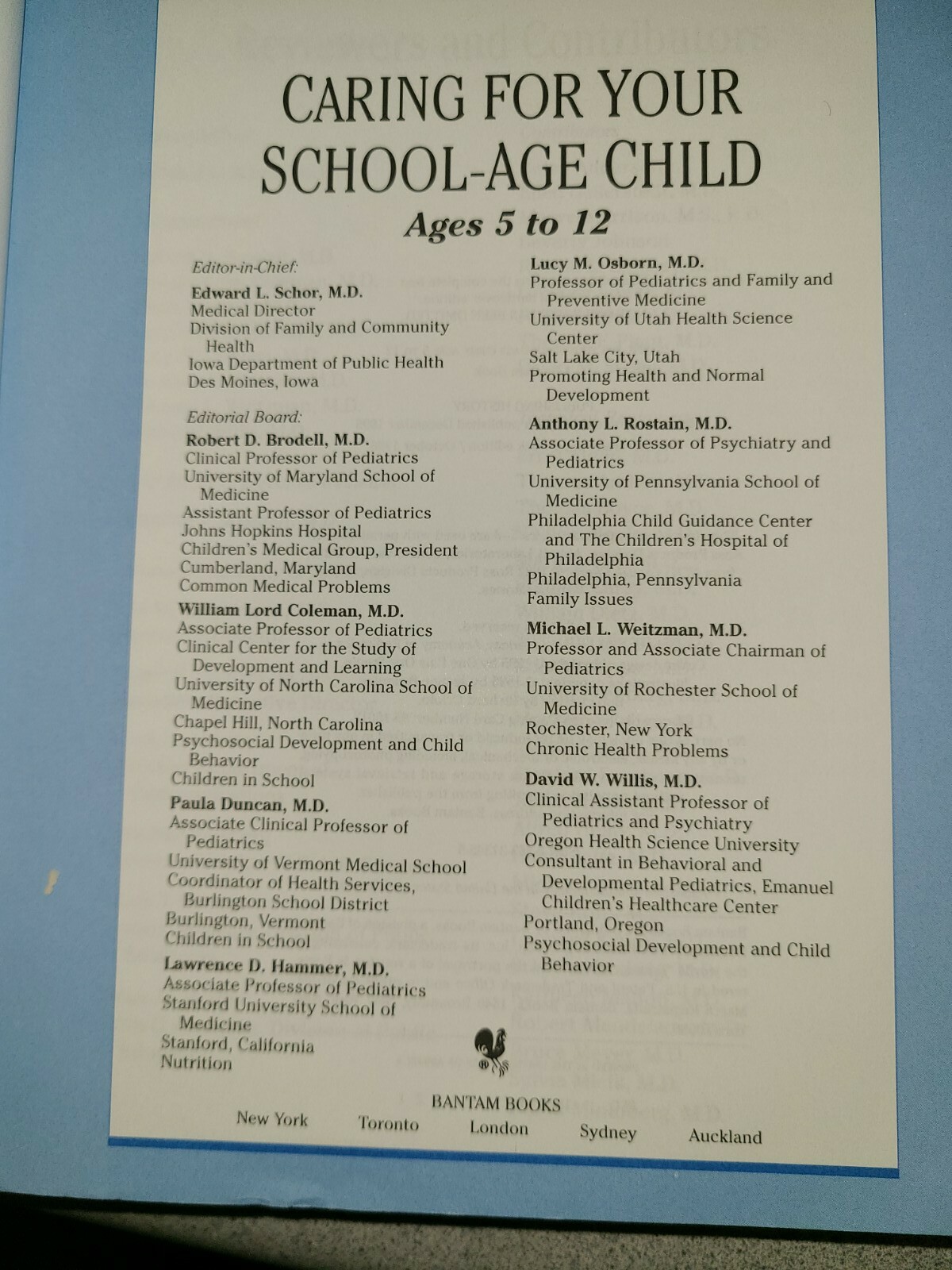 Caring for Your School-Age Child : Ages 5 to 12 by Edward L. Schor and American…