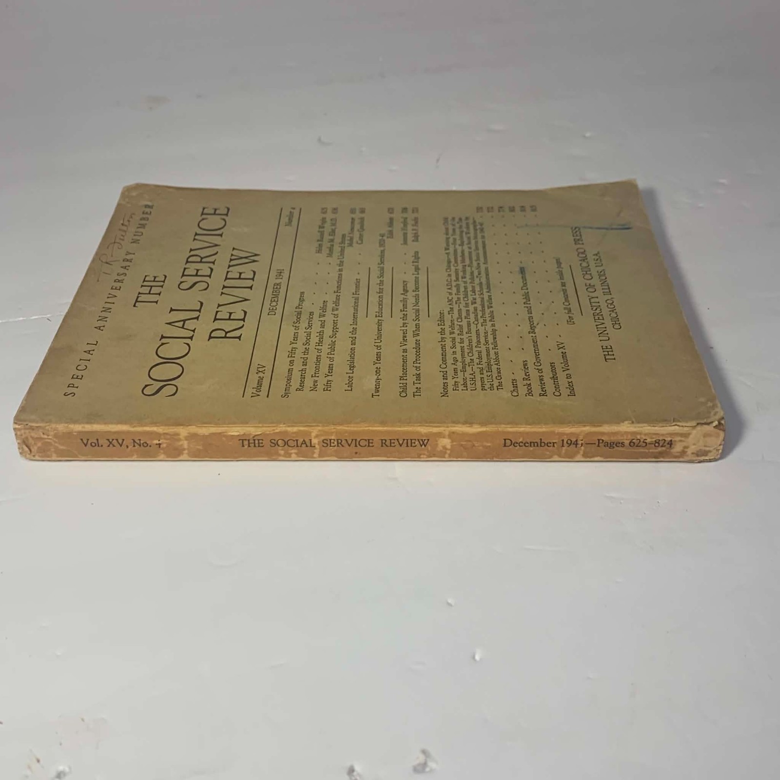 University of Chicago Press / Social Service Review / Volume XV/ December 1941