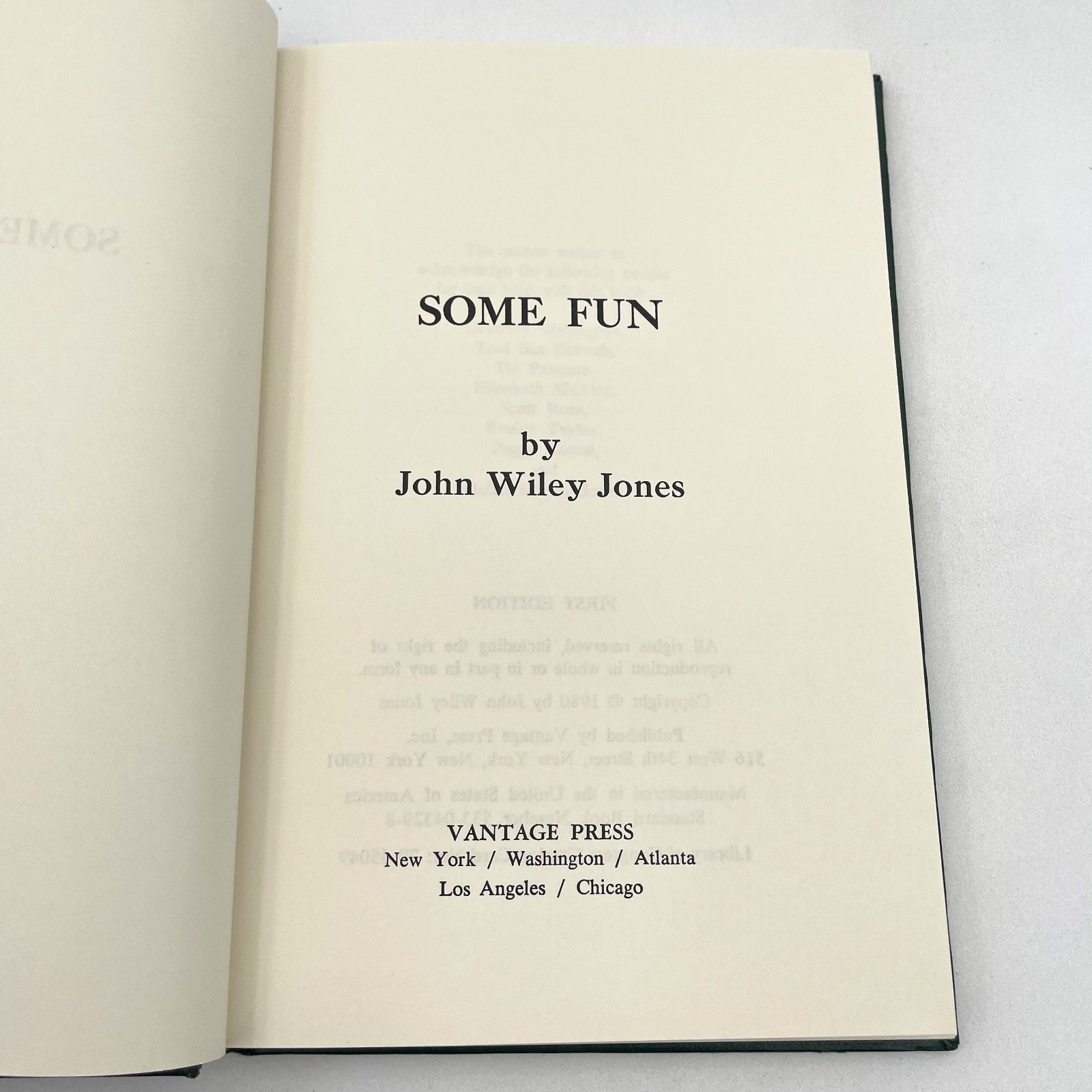 SIGNED Some Fun 1980 First Edition John Wiley Jones Autobiography Chemical
