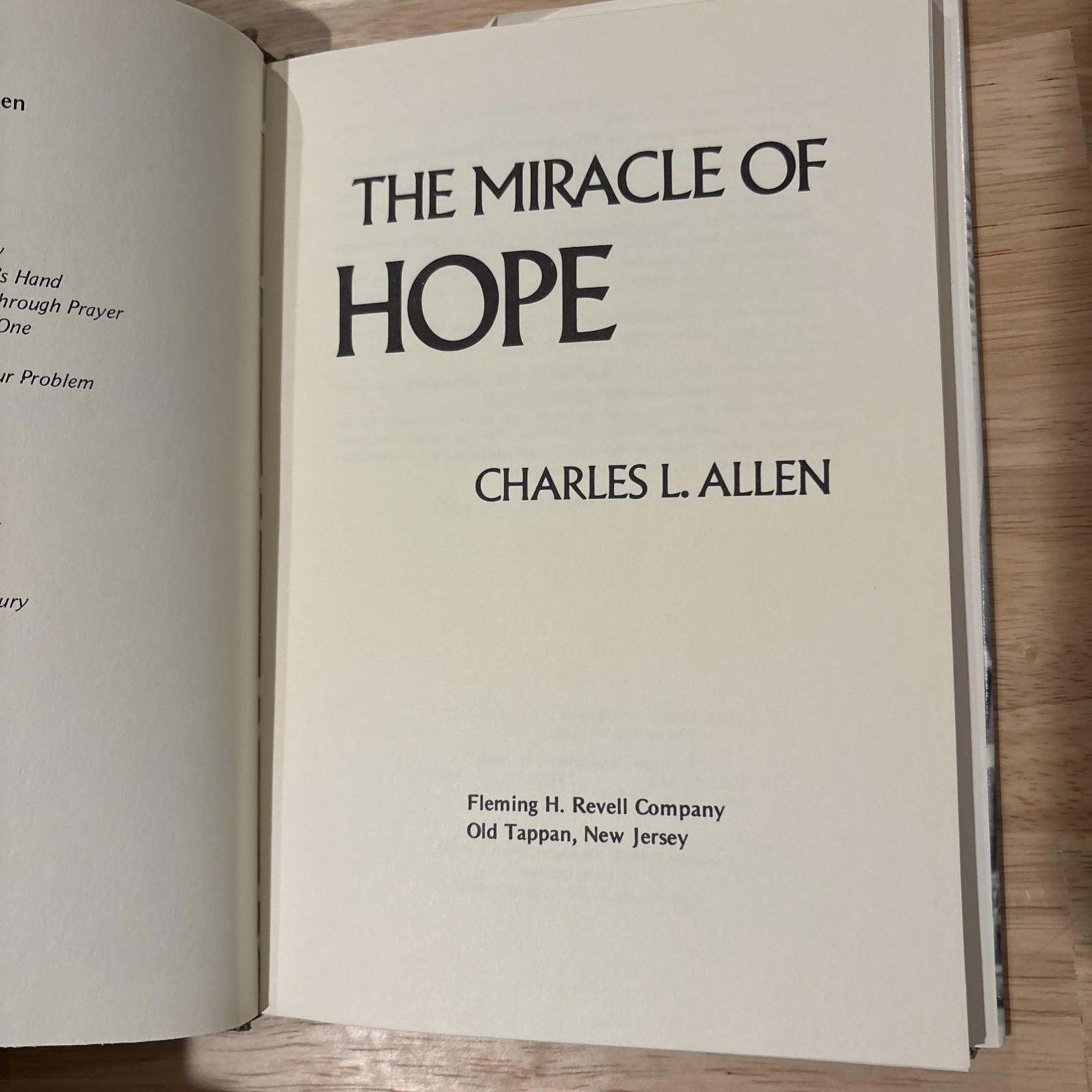 The Miracle Of Hope By Charles L. Allen HBDJ