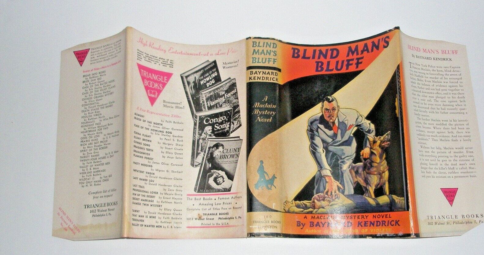 Blind Man’s Bluff Baynard Kendrick 1946 HC BJ Triangle Books