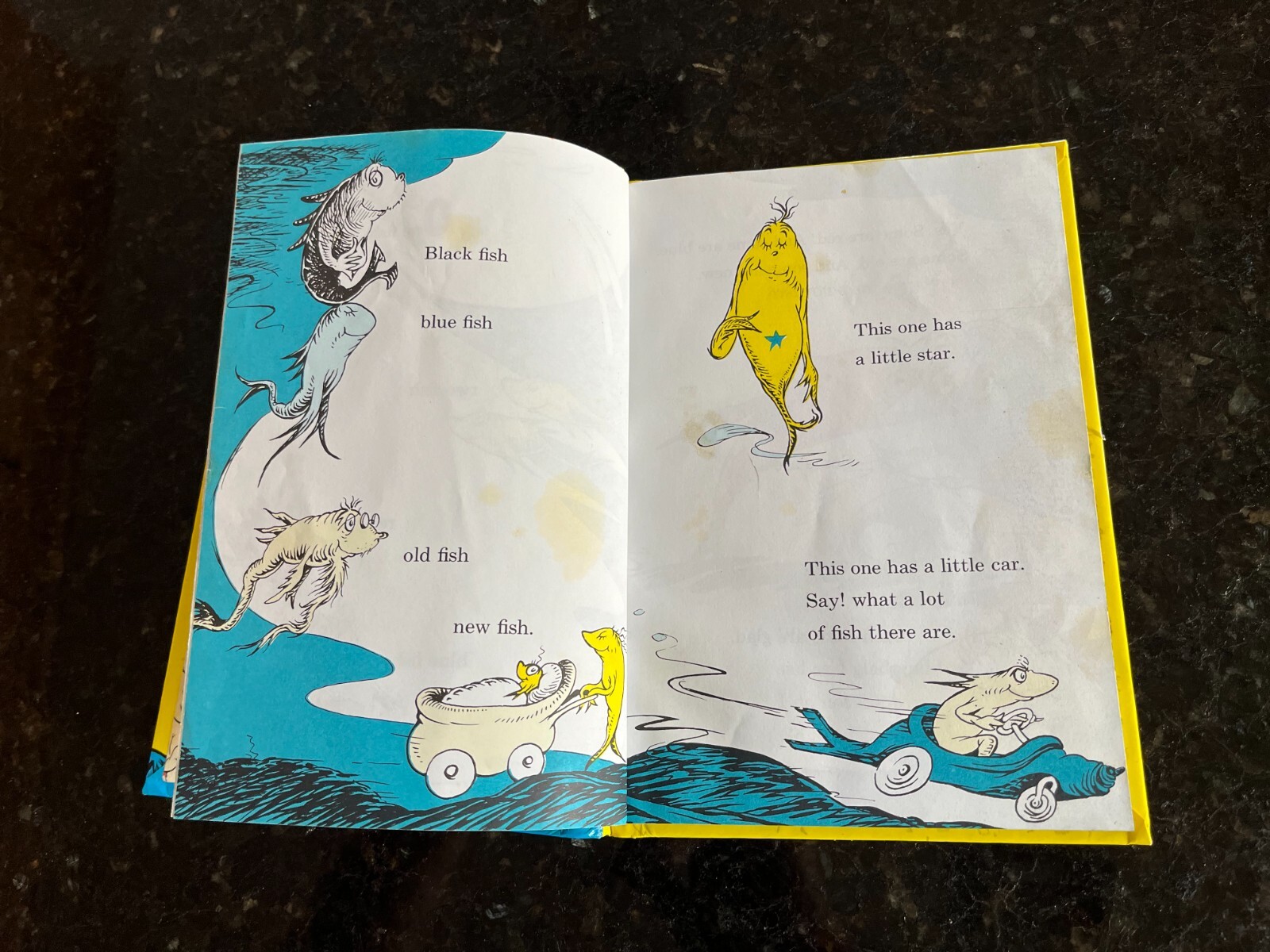 One Fish Two Fish Red blue fish Dr. Seuss Beginner Book Hardcover #3 6.25″x8.75″