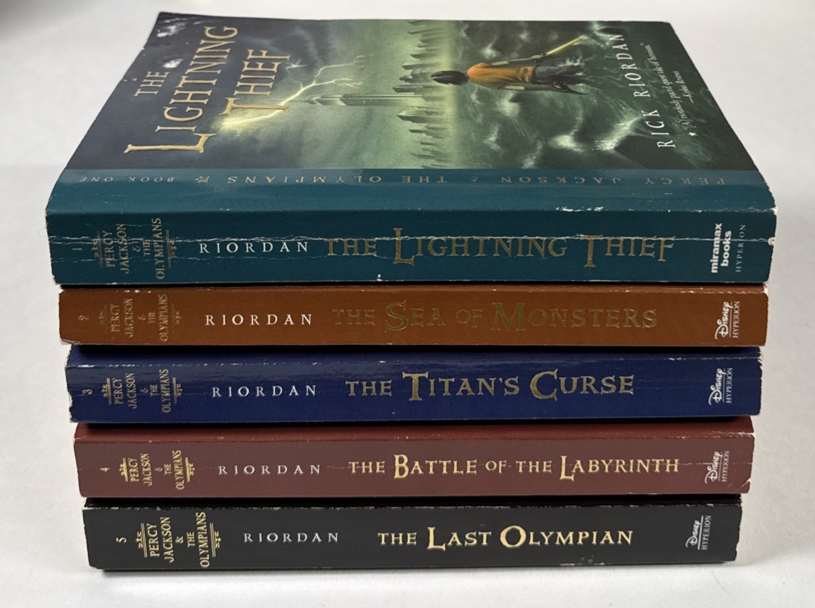 Percy Jackson and The Olympians 1-5 Set Riordan Paperback Original Cover Art