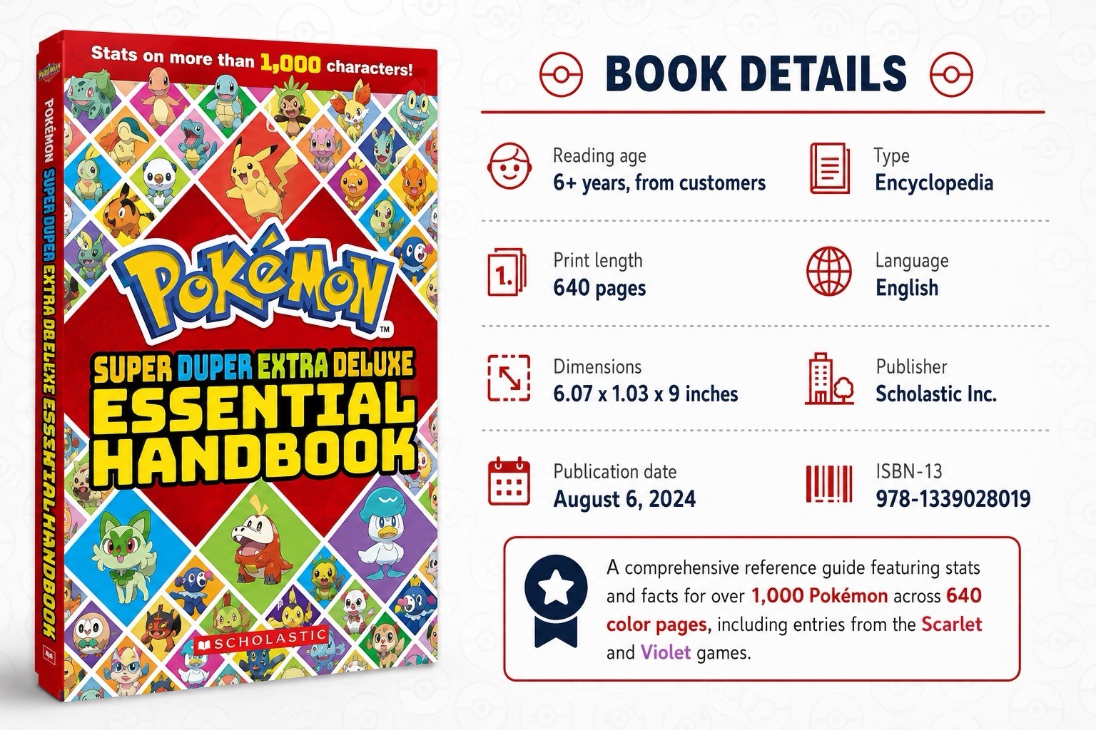 Pokemon Essential Handbook Encyclopedia Scarlet Violet 640 Pages 2024 New