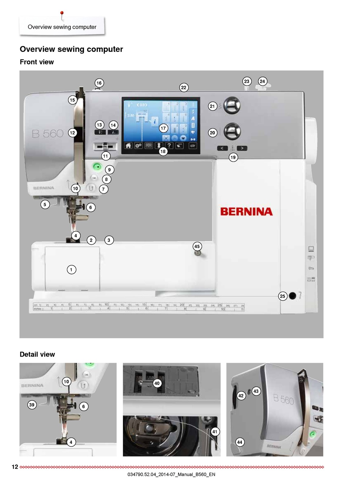 BERNINA 560 Sewing Machine User Manual – DURABLE LOOP BOUND – PROTECTIVE COVERS
