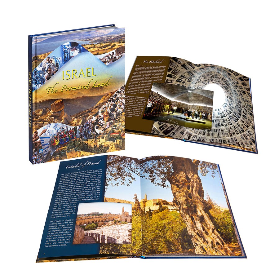 Holy Land Gifts Israel: The Promised Land Book | 11.25″ | Book – Christian Gift