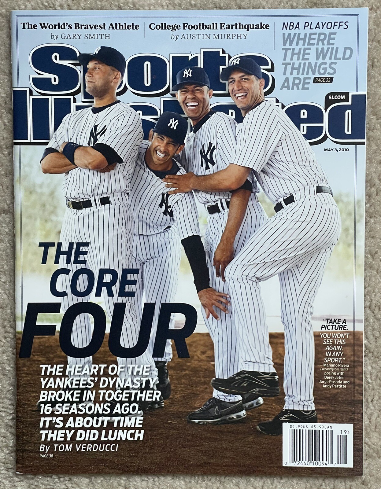 SPORTS ILLUSTRATED 2010 CORE FOUR-YANKEES-JETER-RIVERA-PETTITTE-POSADA-NO LABEL