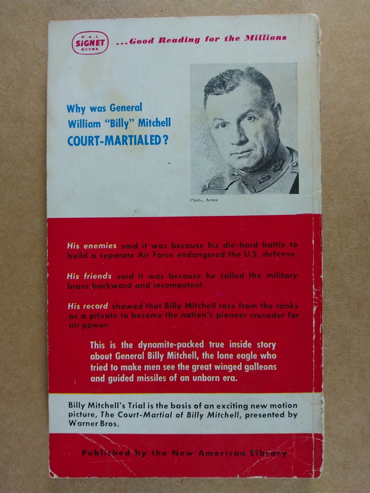 General Billy Mitchell Roger Burlingame Champion Air Devence vintage paperback