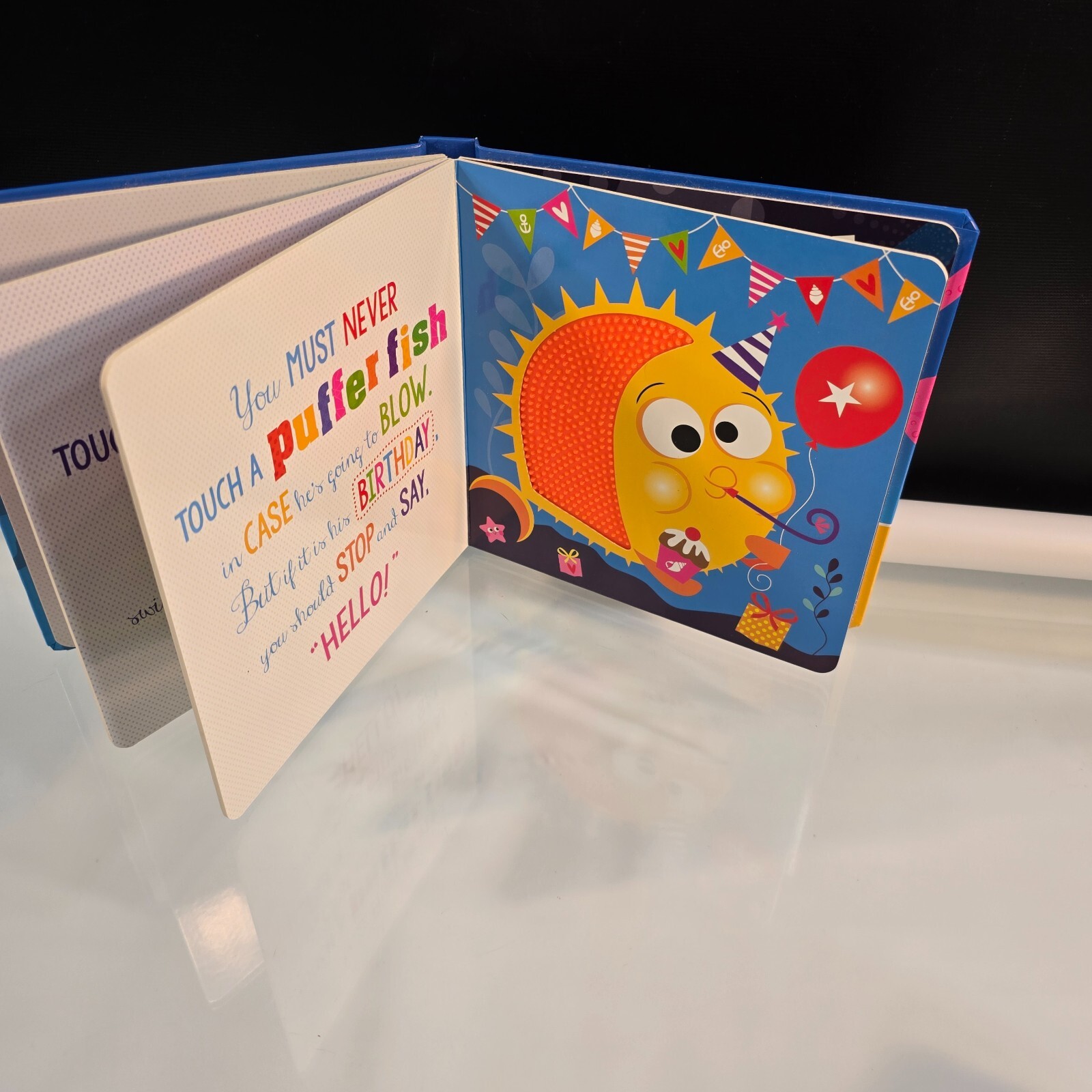 Never Touch a Shark! Touch Feel Board Book & Baby Reindeer Finger Puppet Book