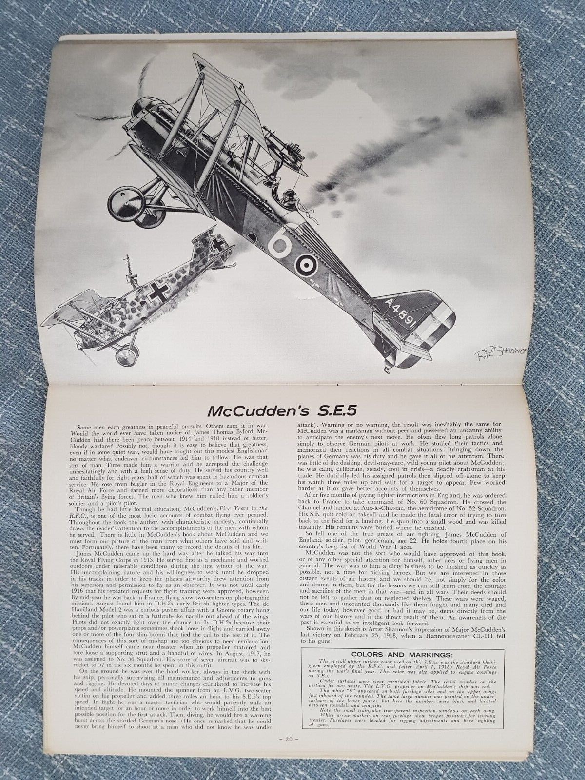 The Planes The Aces Flew Volume 1 Len Morgan & RP Shannon (Arco Pub 1964)
