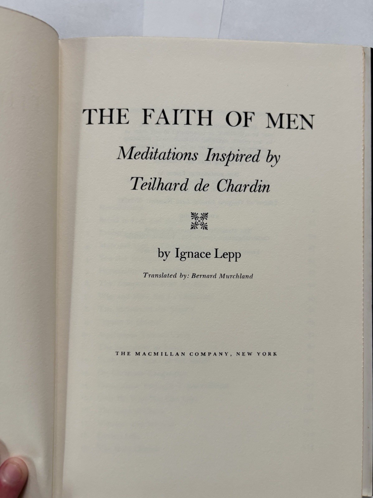 The Faith Of Men Meditations Inspired By Telihard de Chardonnay