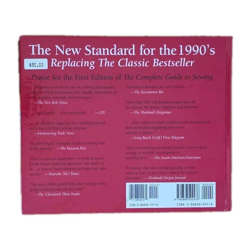 Complete Guide to Sewing Reader’s Digest 1995 Hardcover Sewing Reference NEW