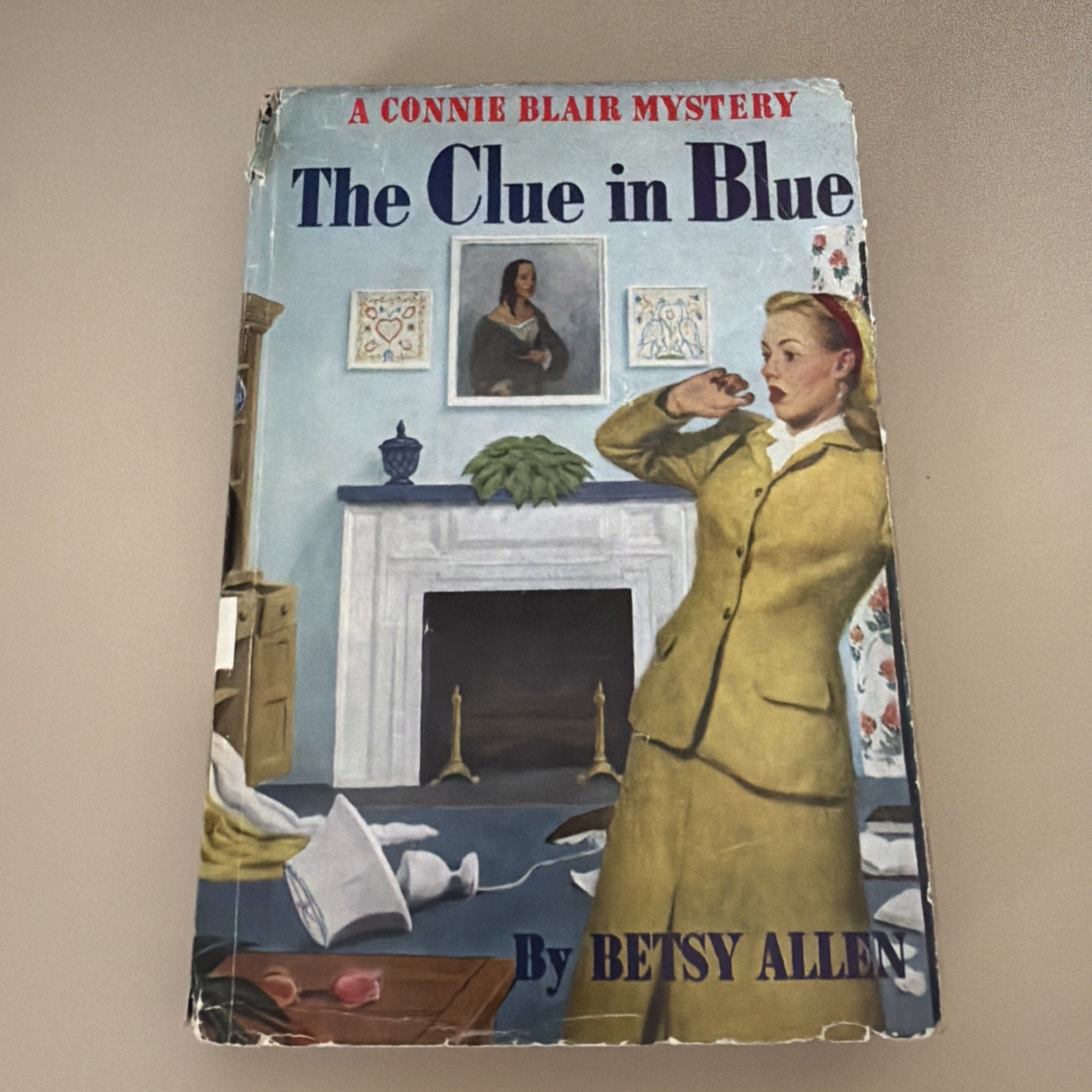 A Connie Blair Mystery: The Clue In Blue by Betsy Allen 1948 Hardcover Mystery