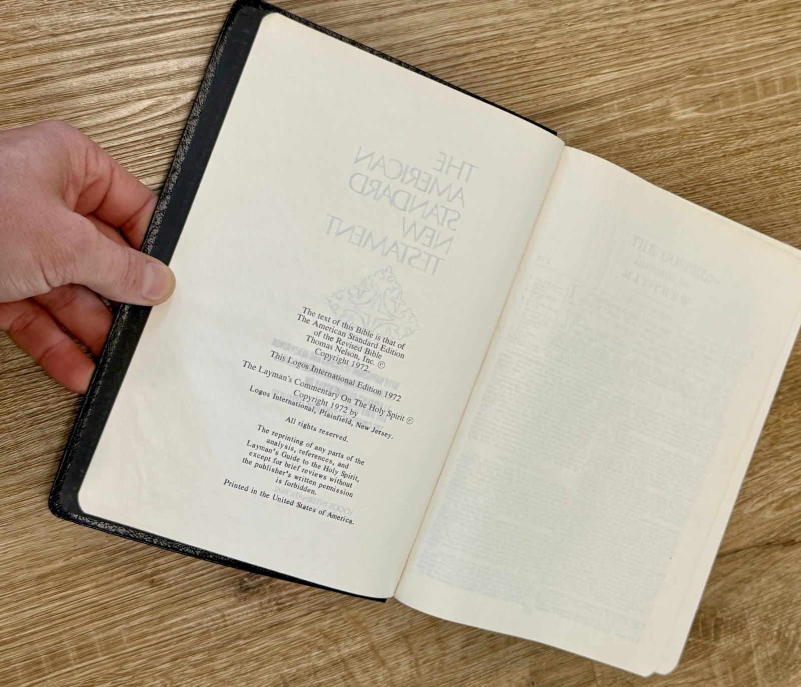 Logos Study New Testament Bible American Standard ASV Bonded Leather 1987