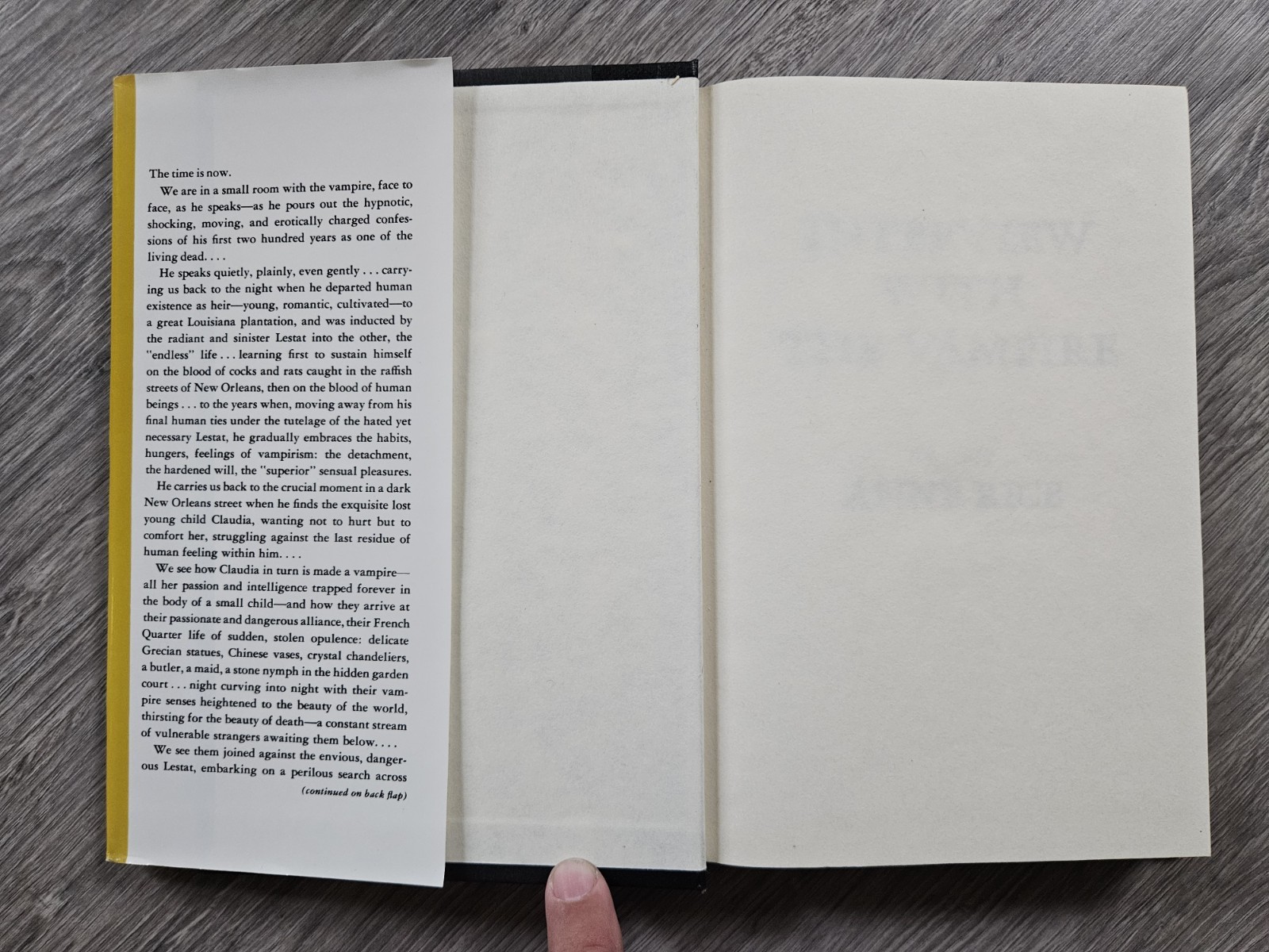 Interview with the Vampire Anne Rice 1976 Hardcover HCDJ