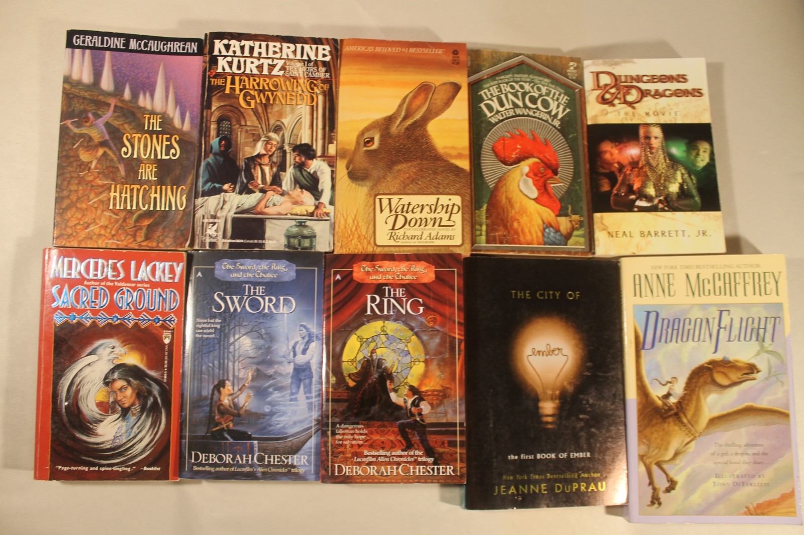 Lot of 10 Fantasy Novels – Mercedes Lackey, McCaffrey, Chester, McCaughrean