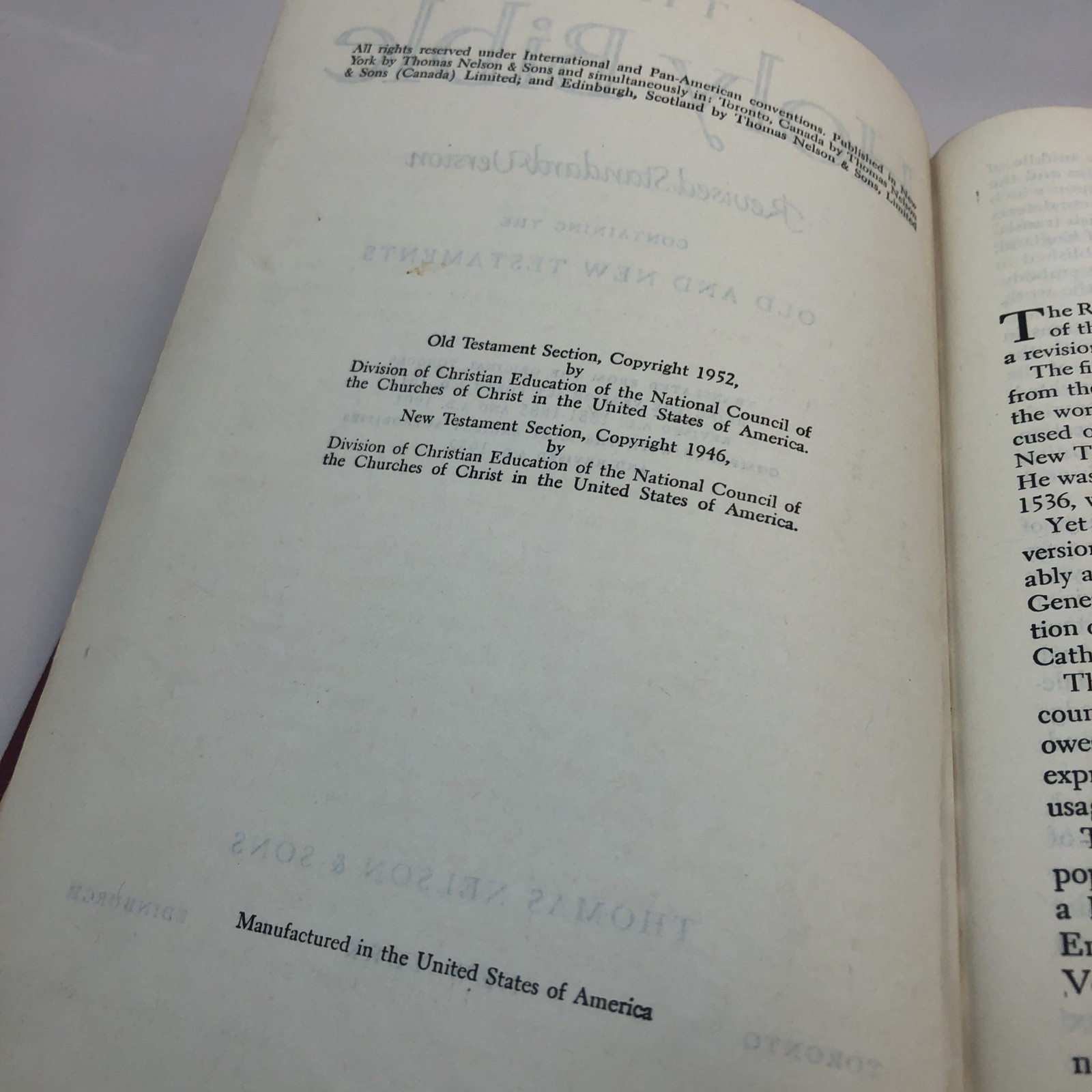 The Holy Bible Revised Standard Version (RSV) 1952 Nelson Red Hardcover Vintage