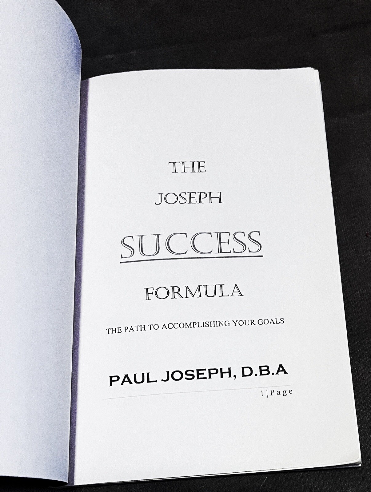 Joseph Success Formula The path To Accomplishing Your Goals Dr Paul L VG PB Book