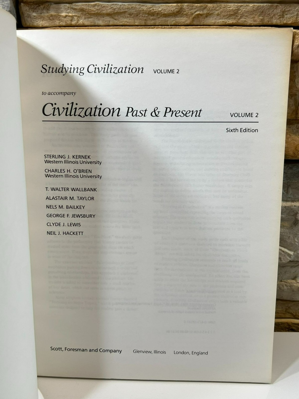 Studying Civilization Past & Present Volume 2 6th Ed Sterling J. Kernek 1987 PB
