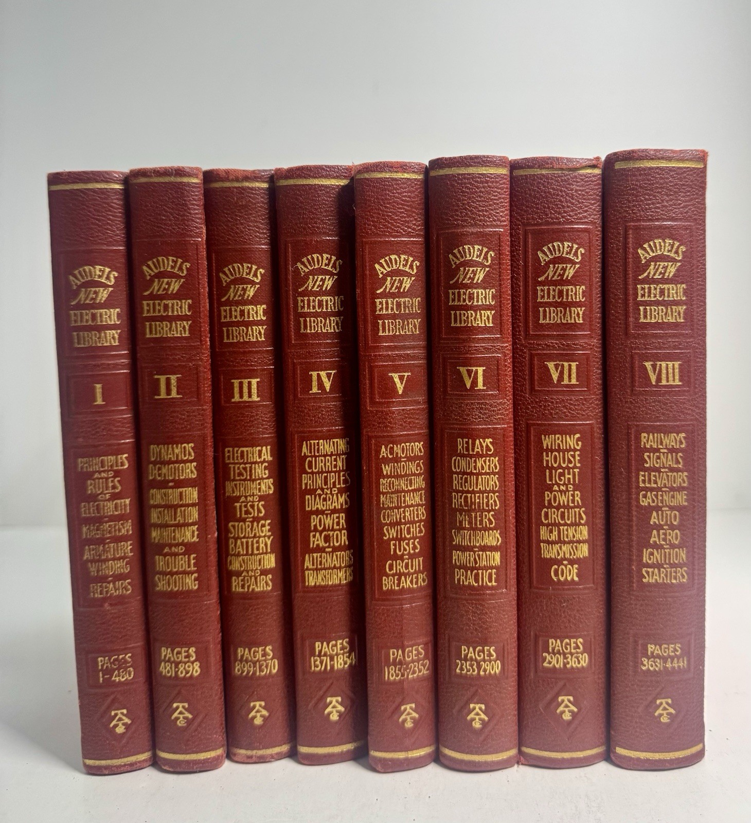 Audels New Electric Library, Volumes I-VIII, Set Of 8, Softcover, 1937/38