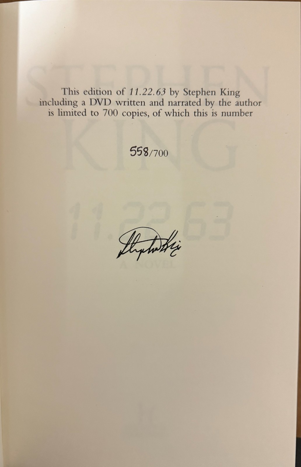 11-22-63 by Stephen King – 2011 Hodder & Stoughton