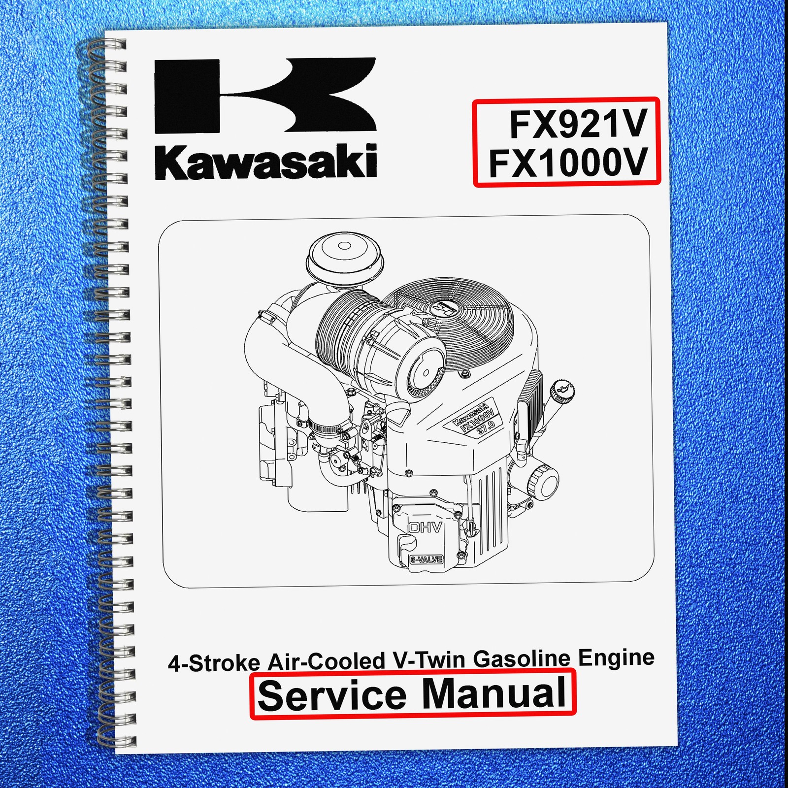 KAWASAKI FX921V FX1000V GAS ENGINE SERVICE MANUAL FASTENED – TOUGH COVERED