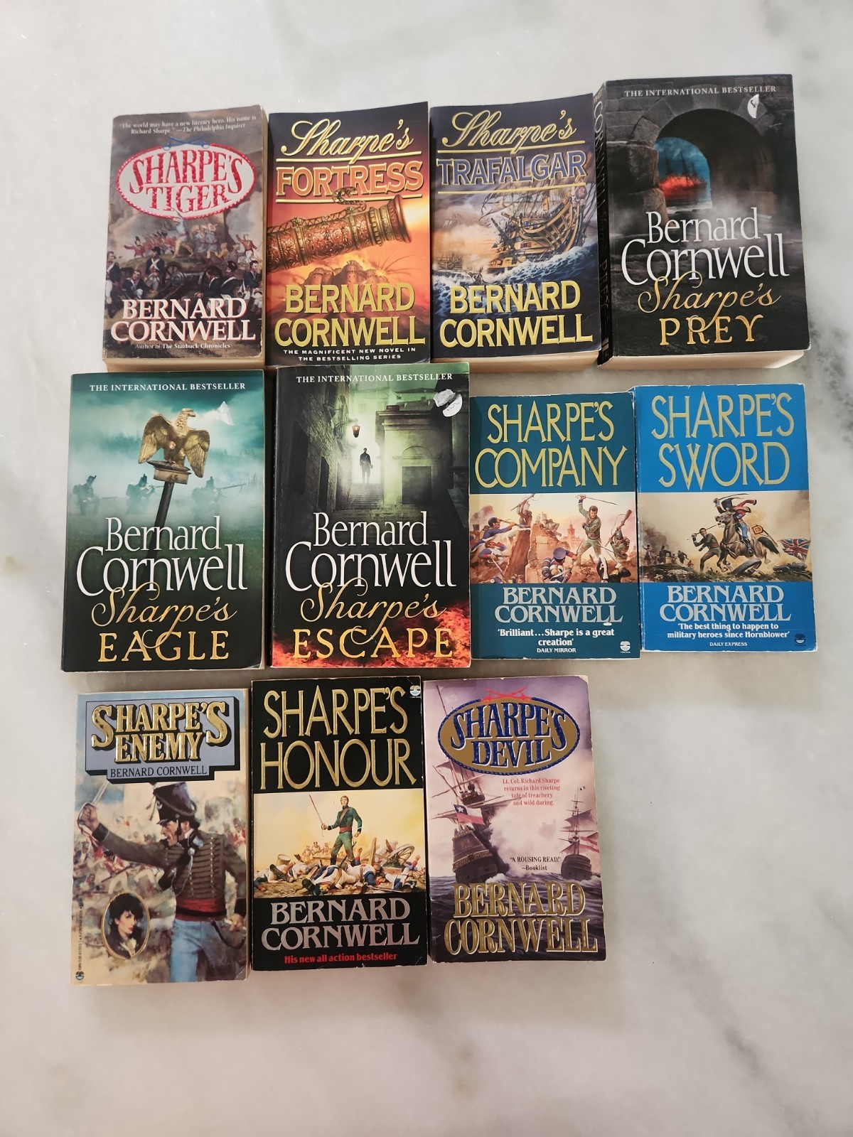 Lot of 11 Sharpe Series Books by Bernard Cornwell Paperbacks Good to Very Good