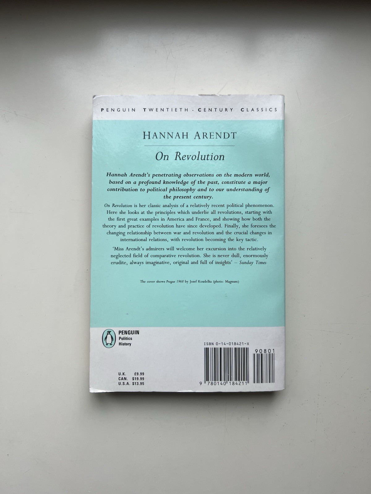 On Revolution Hannah Arendt Penguin Twentieth Century Classics 1990 PB