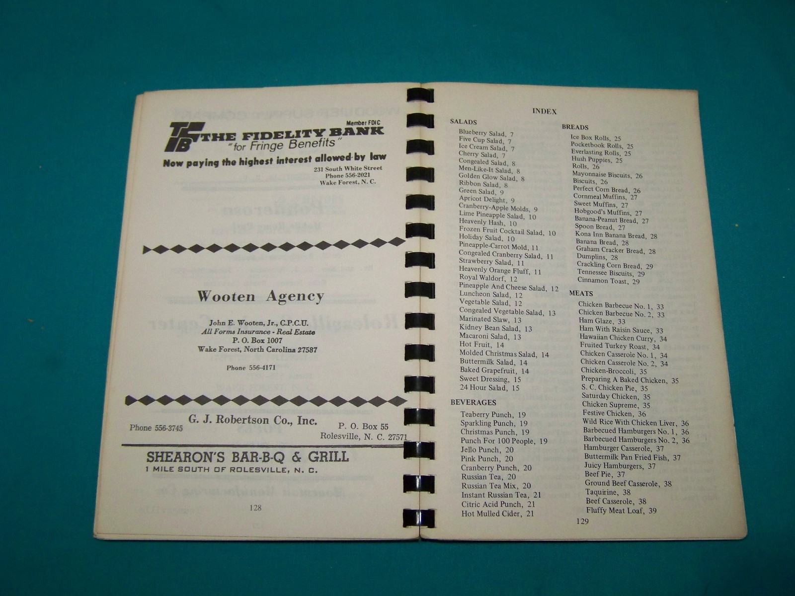 Wake Forest United Methodist Church Cookbook 1974 Wake Forest North Carolina