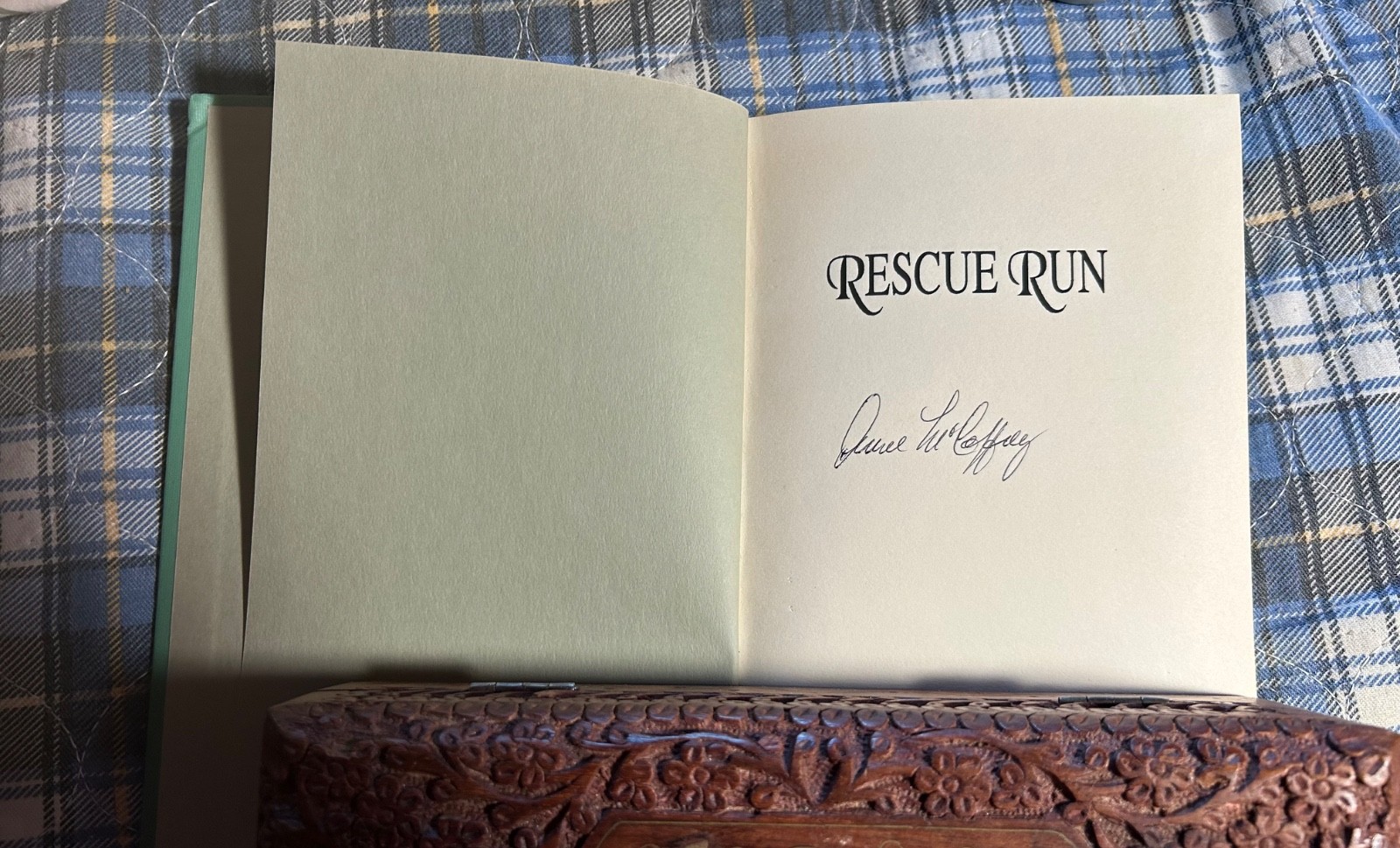 Rescue Run by Anne McCaffrey, Autographed copy. 2nd printing by Wildside Press