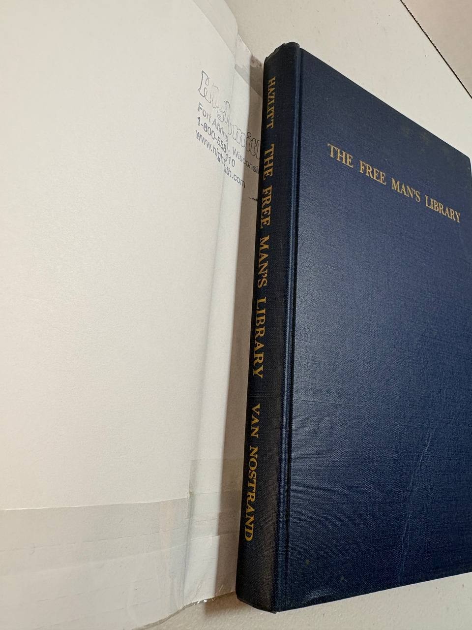 The Free Man s Library Henry Hazlitt 1956 HC DJ First Edition Economics Liberty