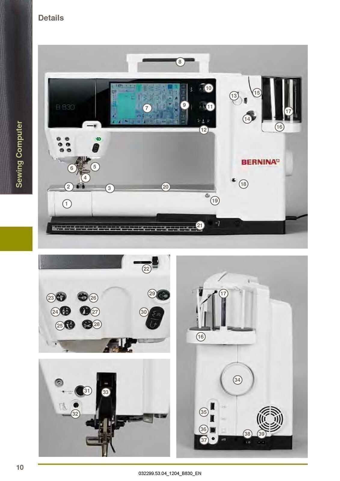 BERNINA 830 Sewing Machine User Manual OWNERS Instruction Guide